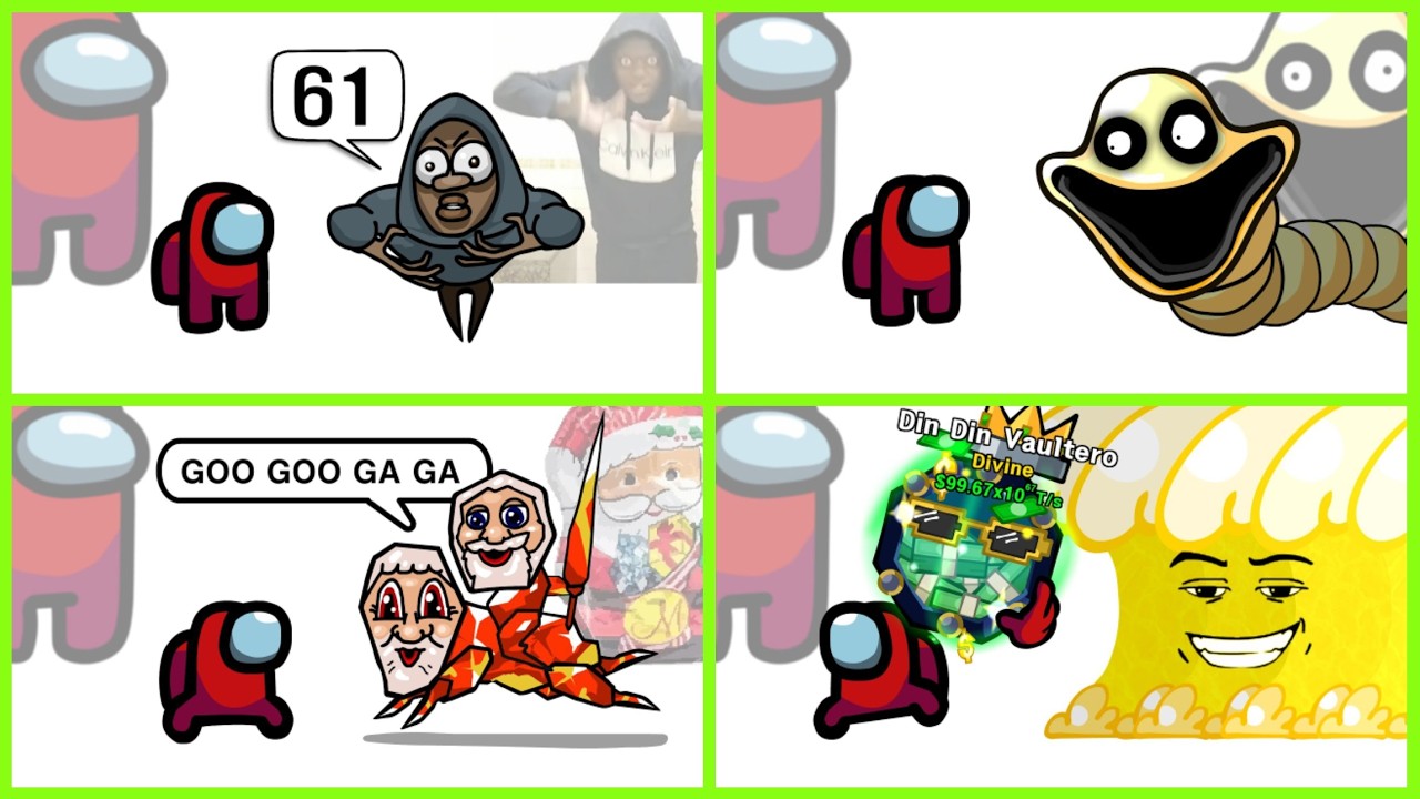 Mini Crewmate Kills Italian Brainrot Characters - Part 1-4 | Among Us