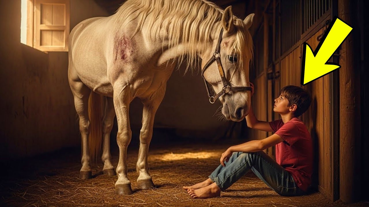 CAVALO CONSIDERADO IRRECUPERÁVEL IA SER SACRIFICADO… ATÉ QUE UM GAROTO SIMPLES SE SENTOU NO CHÃO
