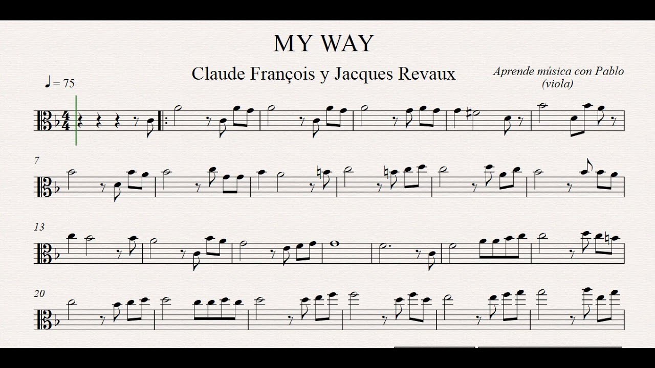 MY WAY:  Viola (partitura con playback)