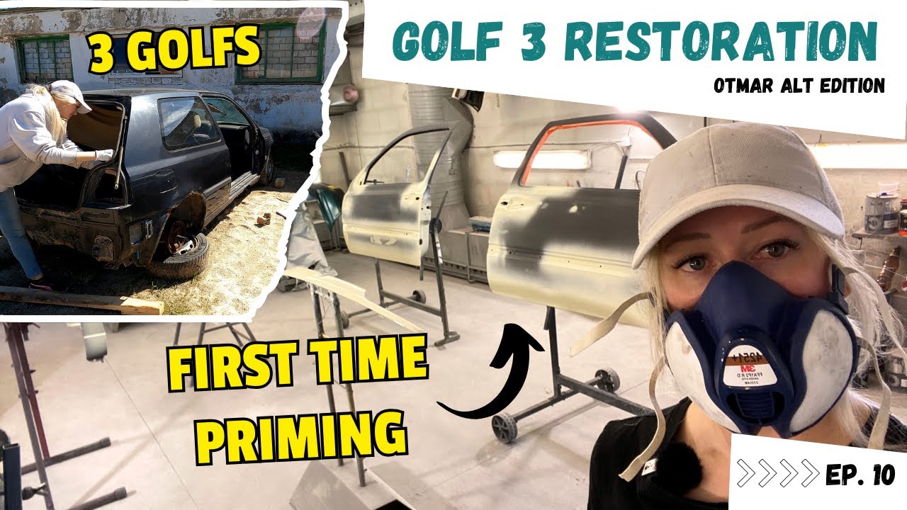 New Donor Car, Huge Priming Work and Drilling Spot Welds | Golf 3 rebuild p.10