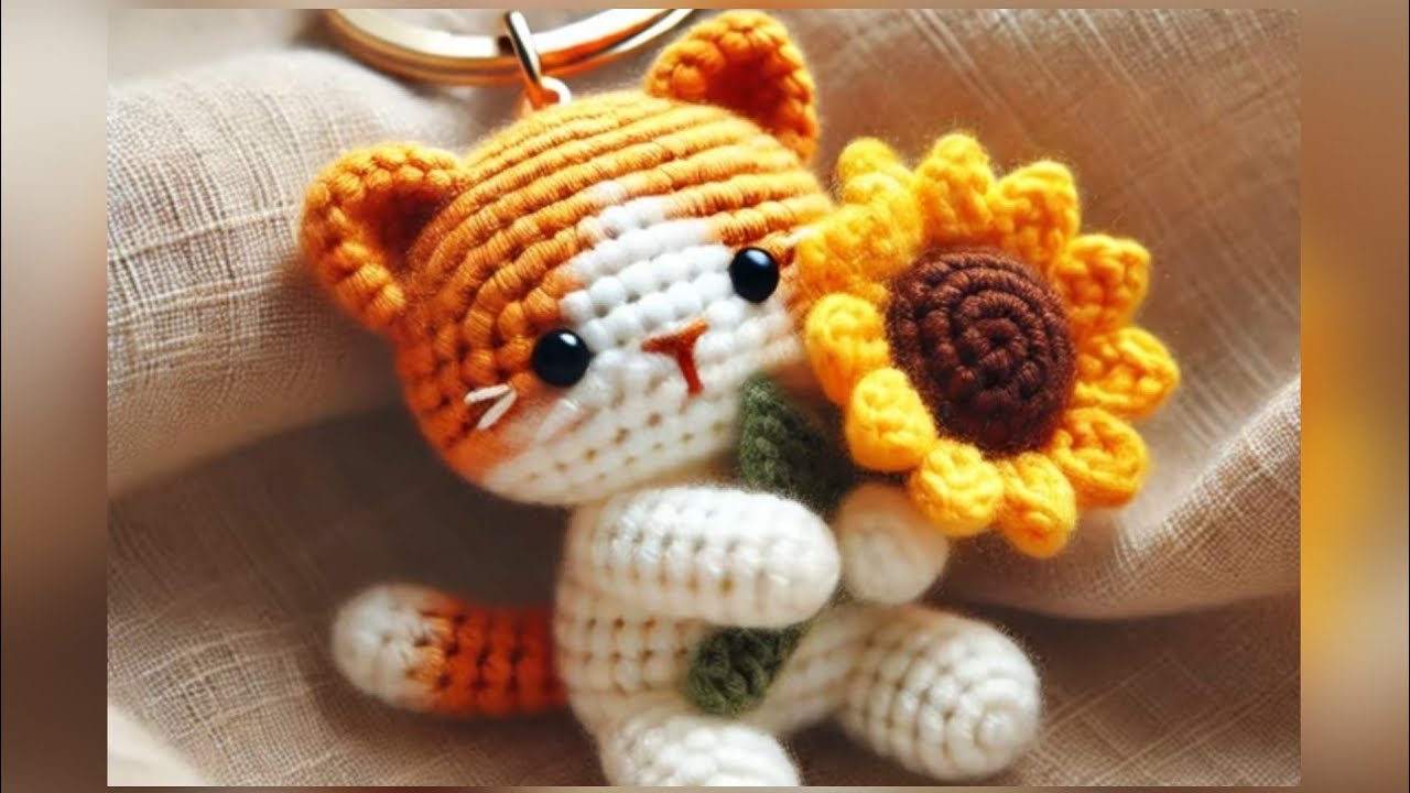 crochet cat keychain, crochet keychain, crochet cute keychain/@YoModa-re7jk 