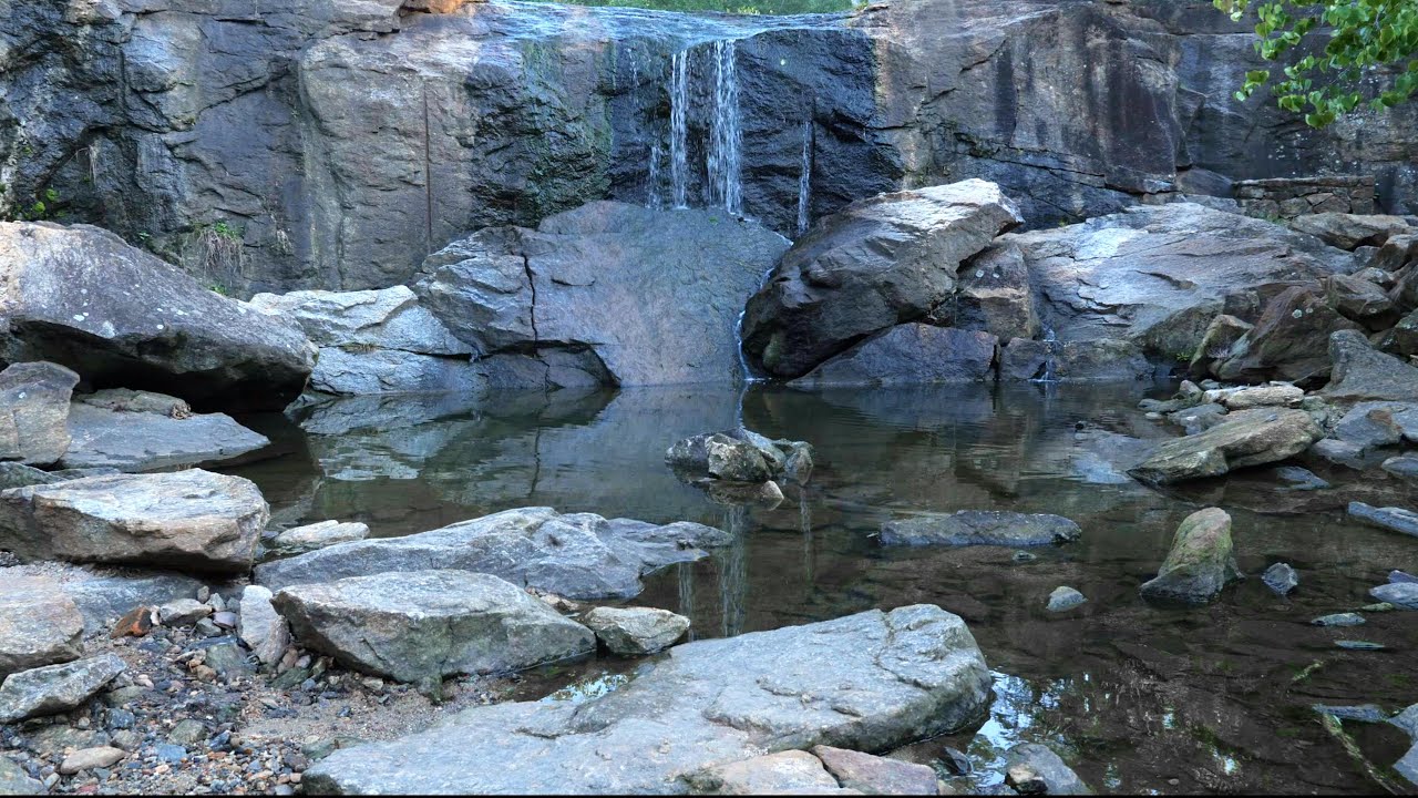 Rock Quarry Falls.  Nature, Water Sounds For Sleep, Rest, Relaxation, Study   Whitenoise 4K
