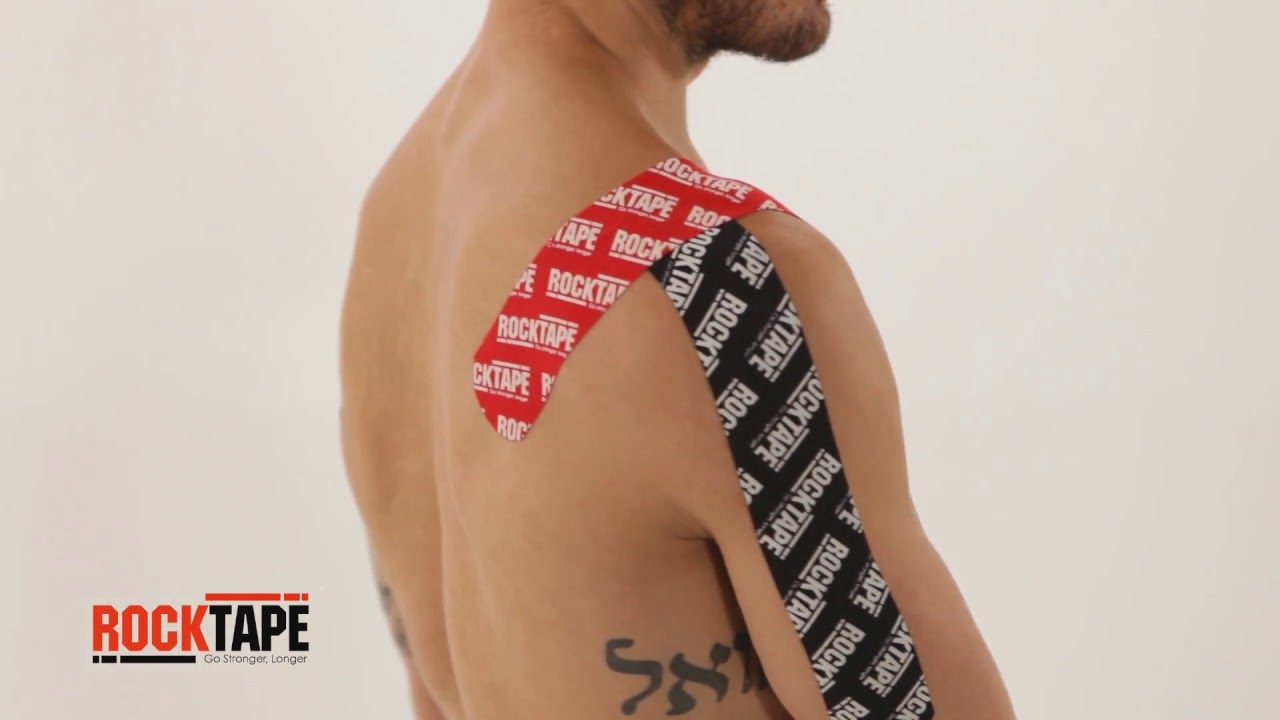 Тейпирование области плеча с помощью одной полосы от RockTape