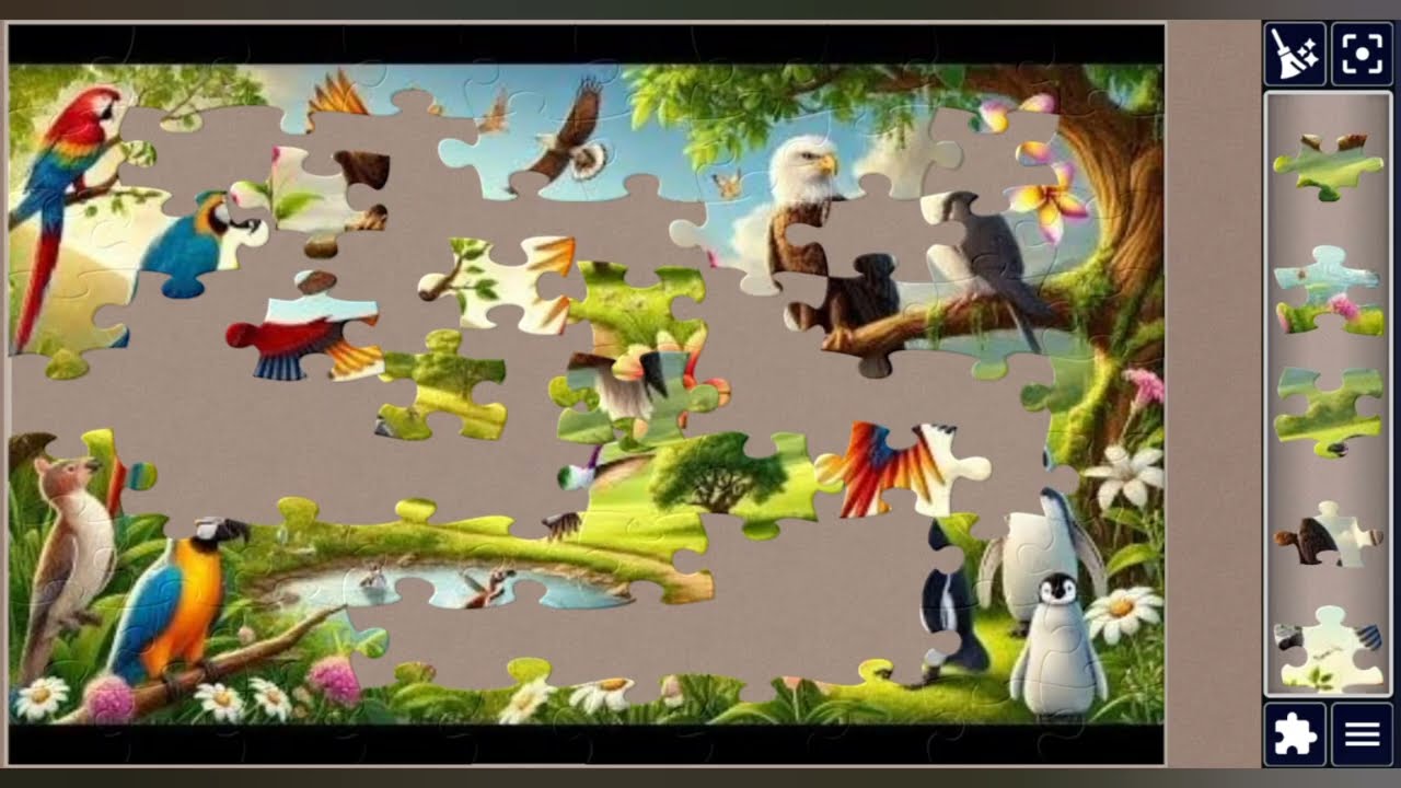 Birds in the Jungle🌿🌲🌳🐦🦜🐧🦅🦉🎉🧩//@jigsawpuzzlezone 