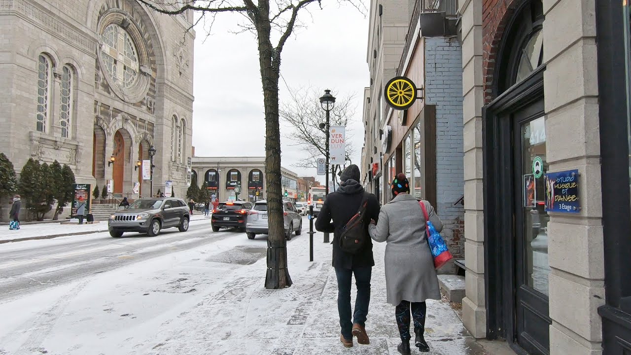 Montreal Winter Walk in Verdun Neighborhood - December 2021