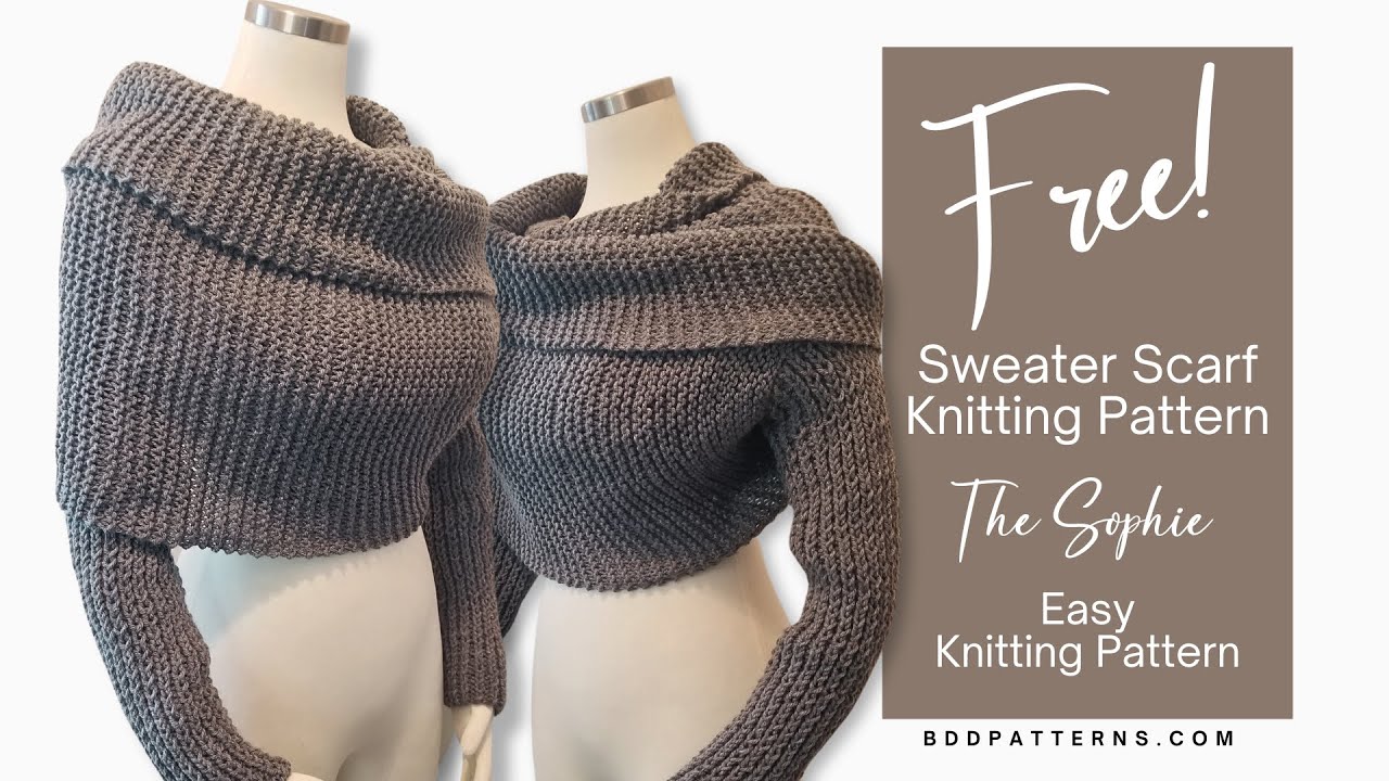 Wrap Yourself In A Sweater Scarf With This FREE, Easy Knitting Pattern