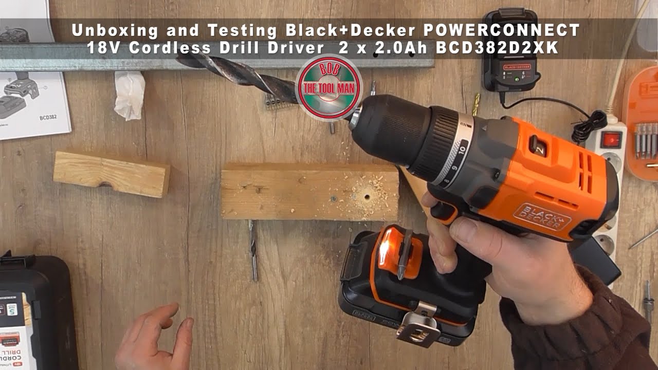Unboxing and Testing Black+Decker POWERCONNECT Cordless Drill/Driver BCD382D2XK - Bob The Tool Man
