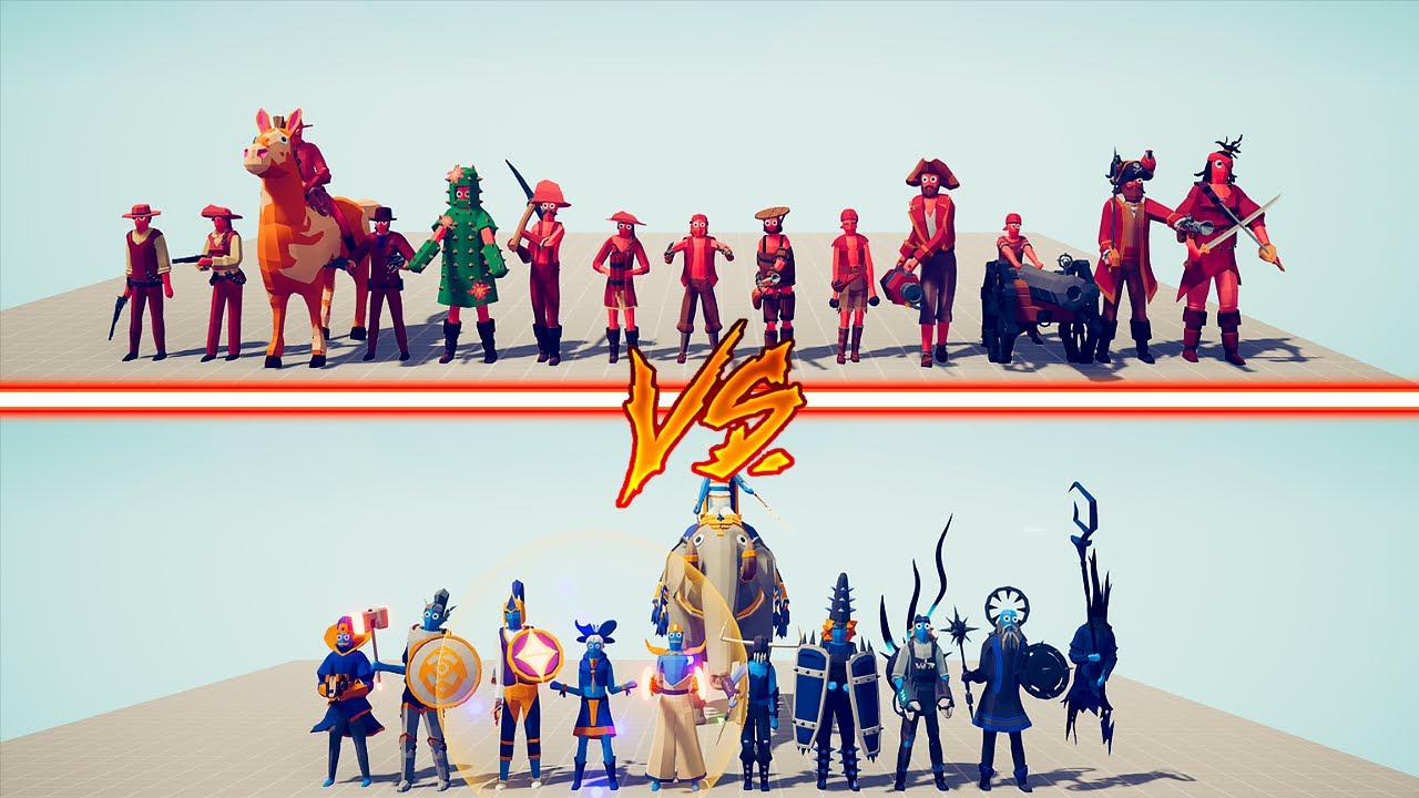 WILD WEST + PIRATE TEAM vs GOOD + EVIL TEAM - Totally Accurate Battle Simulator | TABS