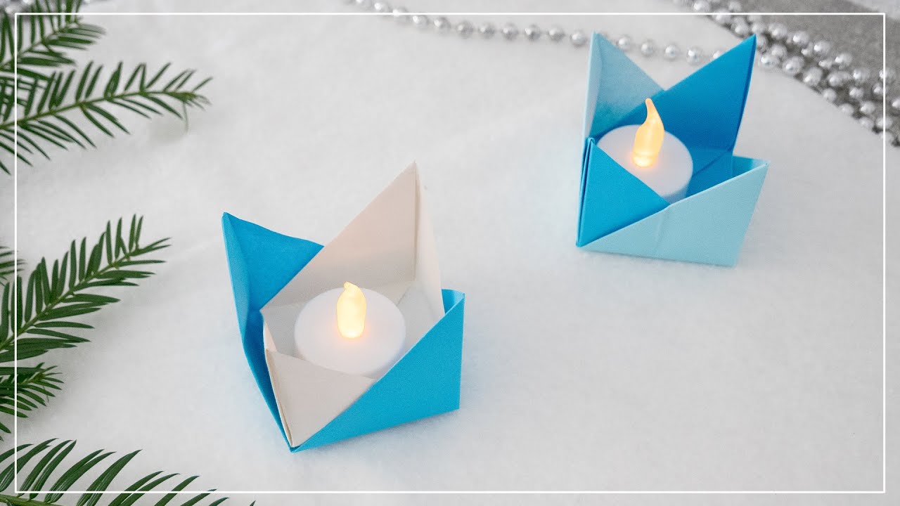 Origami Teelichthalter basteln | DIY Deko Idee