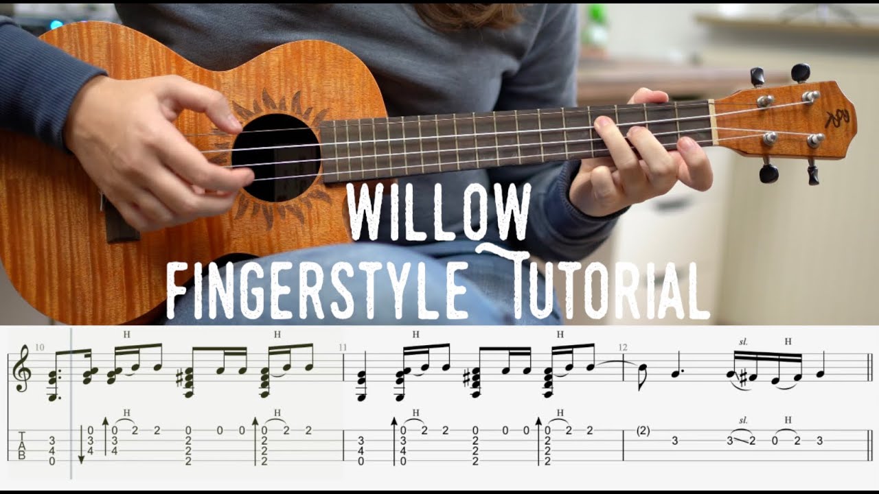 Fingerstyle Ukulele Tutorial - willow - Taylor Swift (with tabs)