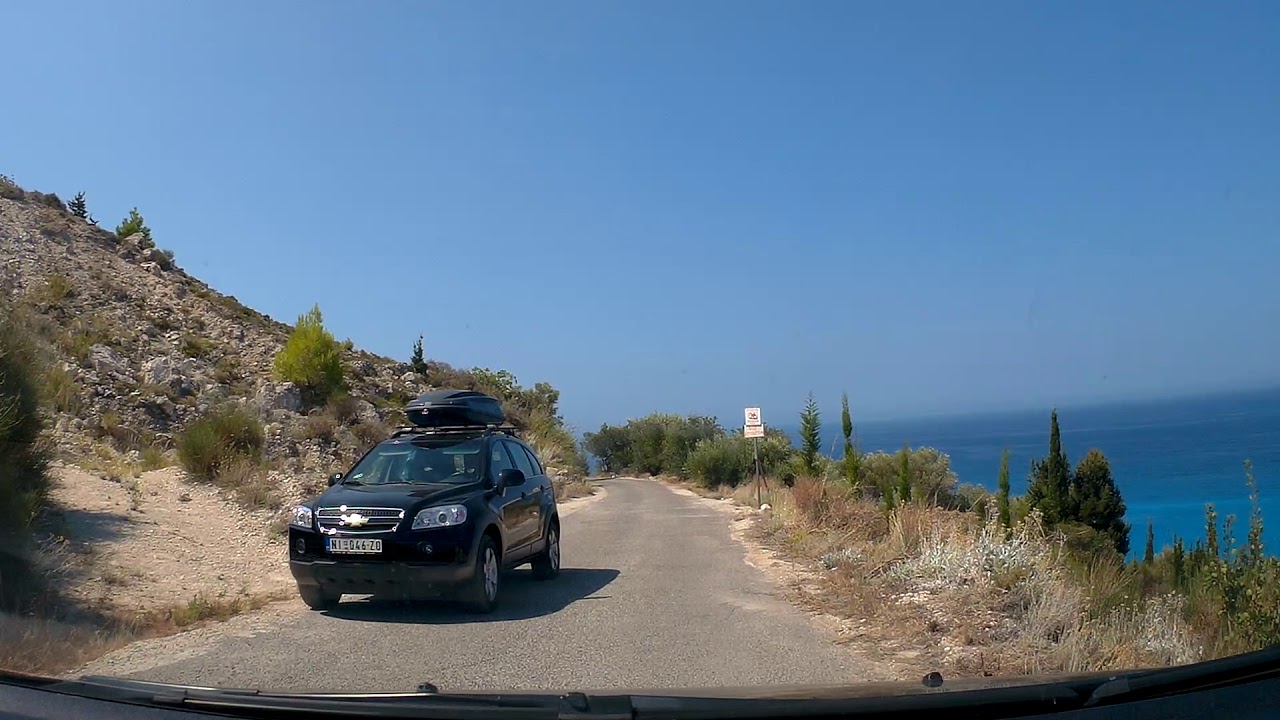 Driving to Kavalikefta Beach, Lefkada