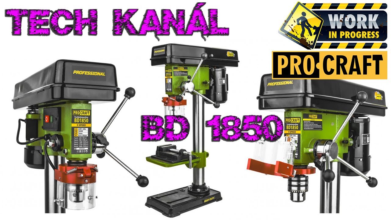 💥 Sloupová vrtačka 🔌 Procraft BD 1850