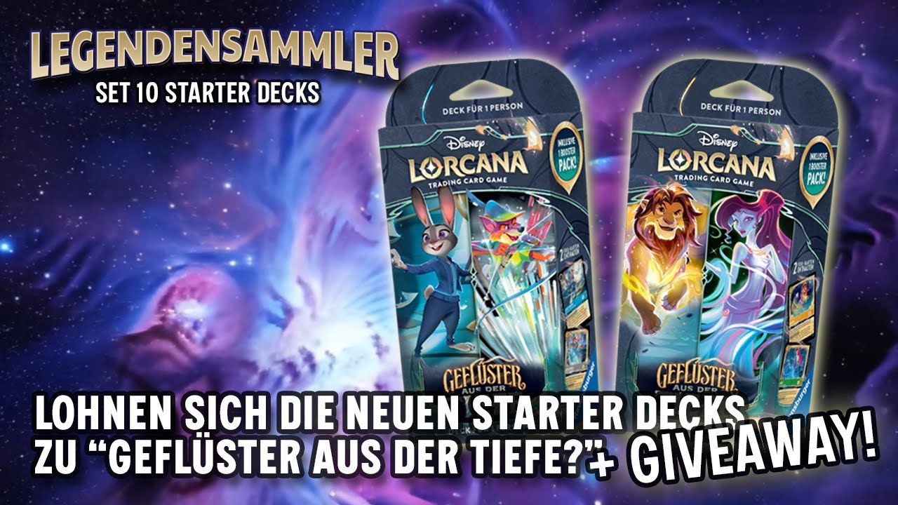 Starter Decks Lorcana Set 10 "Geflüster aus der Tiefe" und Giveaway | Disney Lorcana TCG