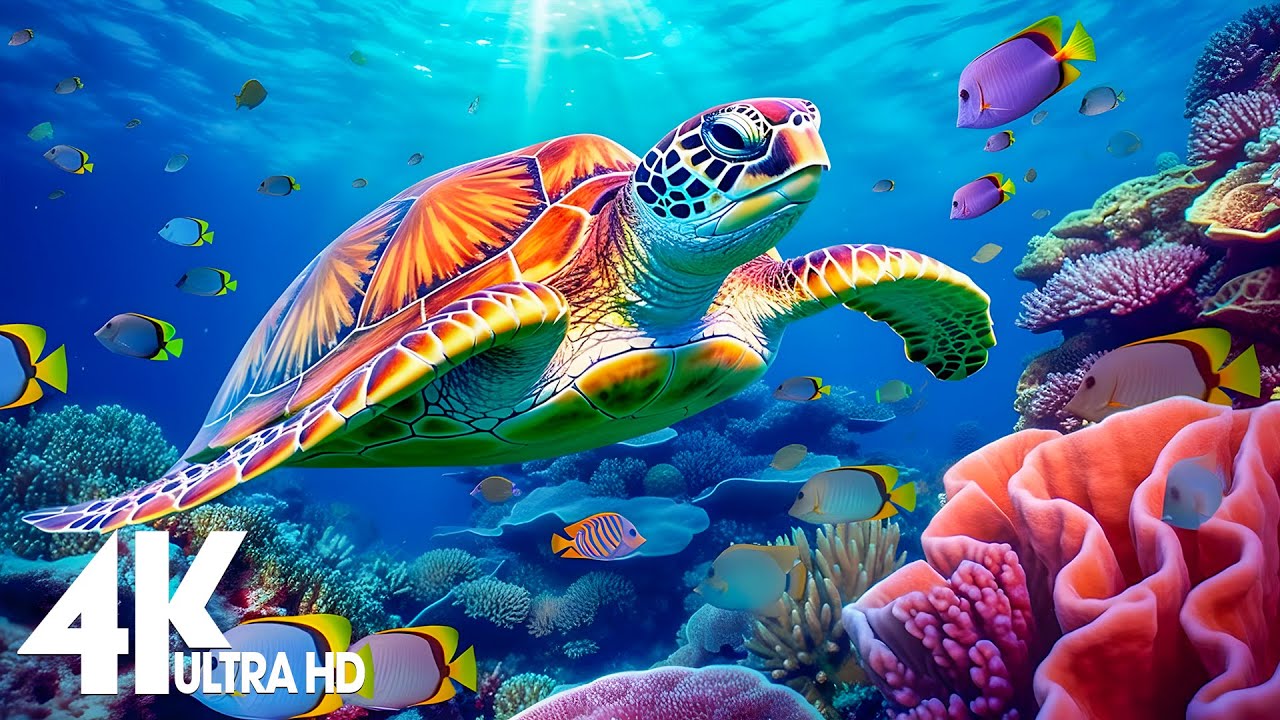 11 HRS of 4K Turtle Paradise - Undersea Nature Relaxation Film + Piano Relaxing Music