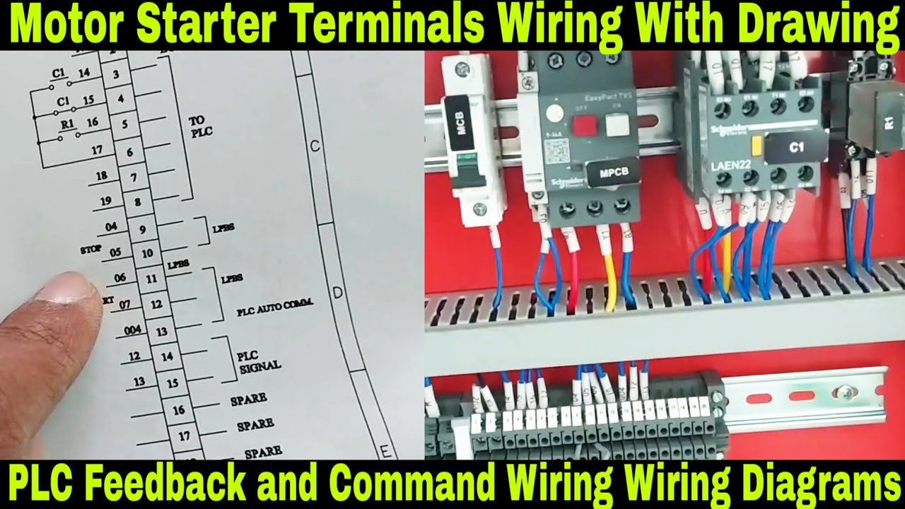 DOL Starter Wiring With Drawing | DOL Starter Practical Wiring | Feedback and Command Wiring