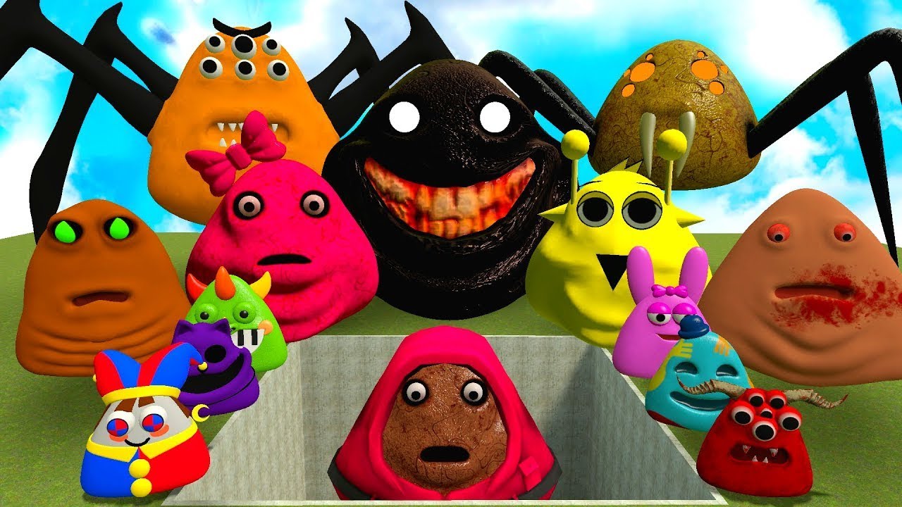 🕳️ALL NORMAL 3D POU BOU'S REVENGE Monsters VS SCARY HORROR POU in BIG HOLE in Garry's Mod