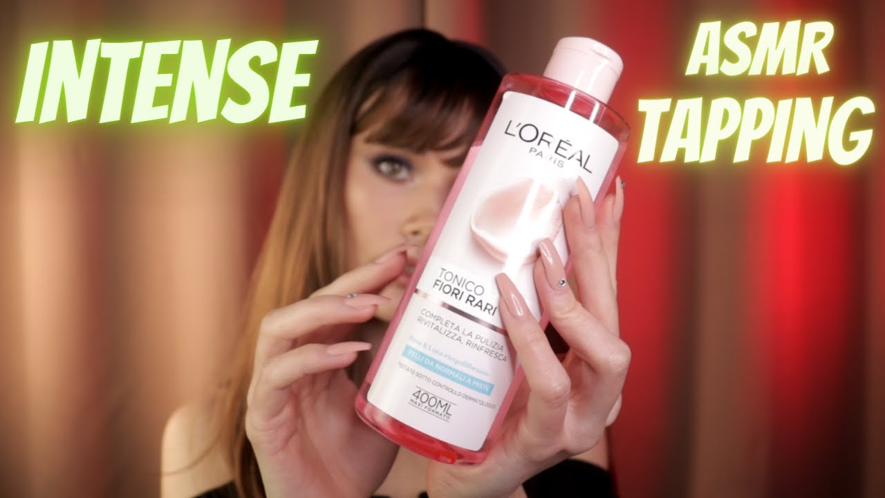 ASMR INTENSE Tapping On My Skincare - Long Nails
