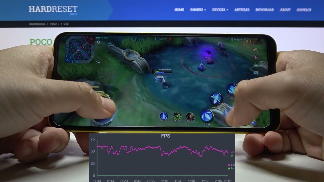 Mobile Legends Performance Test on Xiaomi Poco C40 - Gameplay - JLQ JR510 FPS Check