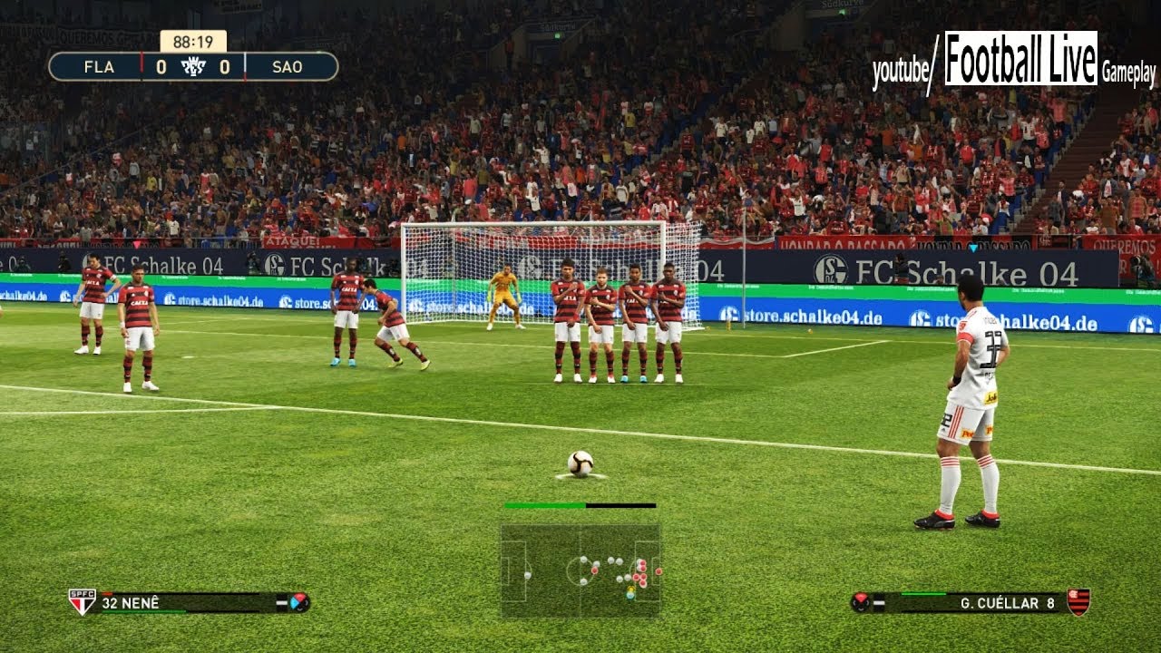 PES 2019 | FLAMENGO x SAO PAULO | Free Kick Goal NENE | Gameplay PC