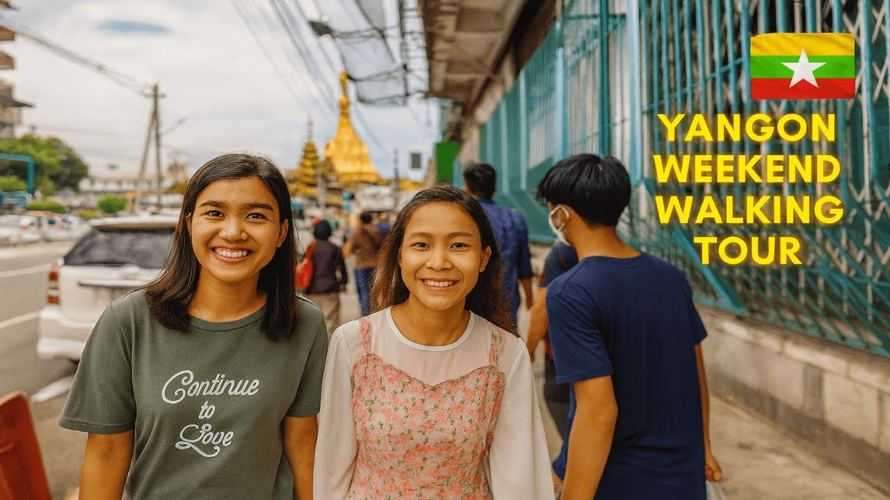 Weekend Walking Tour from Chinatown to Downtown Yangon in Myanmar 🇲🇲