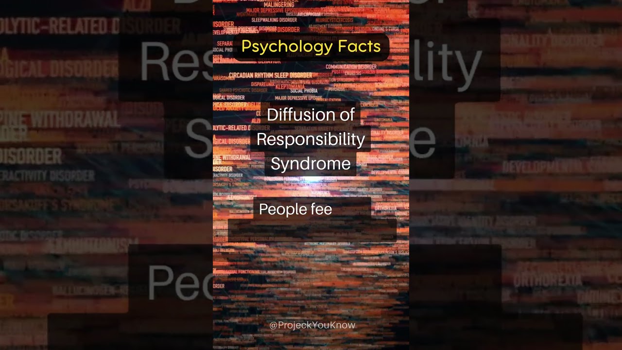 Diffusion of Responsibility Syndrome - People feel less responsible in a group.