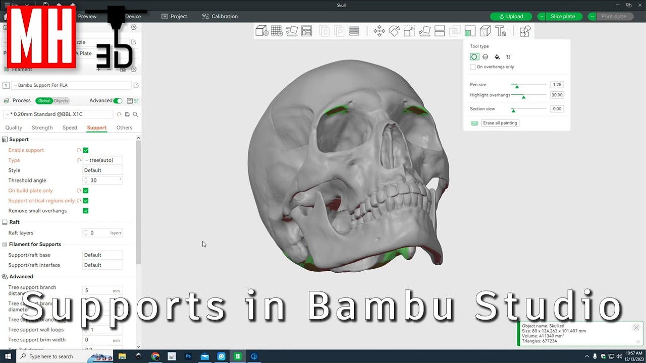 Учебное пособие Bambu Studio: как создавать автоматические и ручные поддержки
