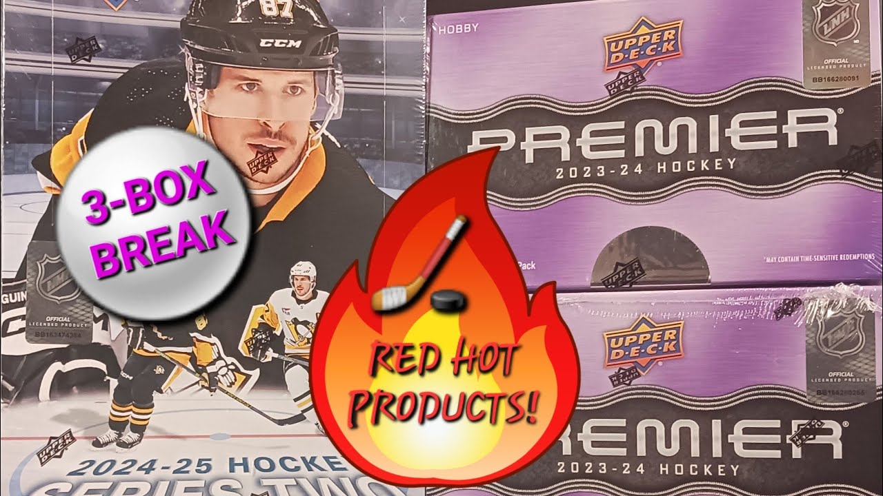 OVER $1000 IN HOCKEY CARDS! 🏒🤑💰💸 2023-24 UPPER DECK PREMIER (x2) & 2024-25 SERIES TWO HOBBY BOXES