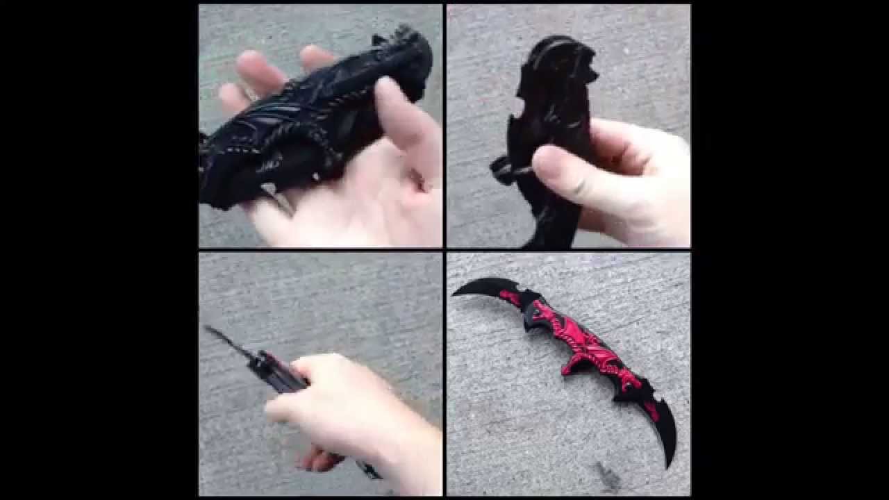 Double Winged Red Dragon Spring Assisted Folding Knife