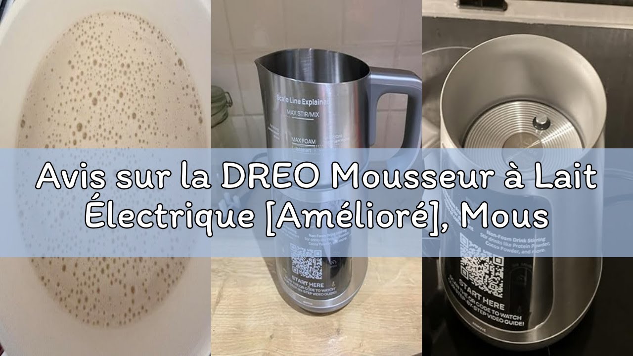 Avis sur la DREO Mousseur à Lait Électrique [Amélioré], Mousseur Automatique All-in-1 de 450ml pour