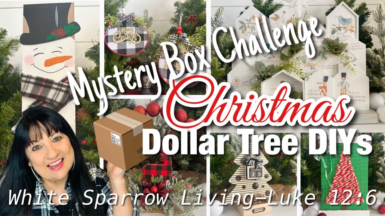 🎄SEE WHAT I MADE!!🎄CHRISTMAS MYSTERY BOX CHALLENGE DOLLAR TREE DIYS