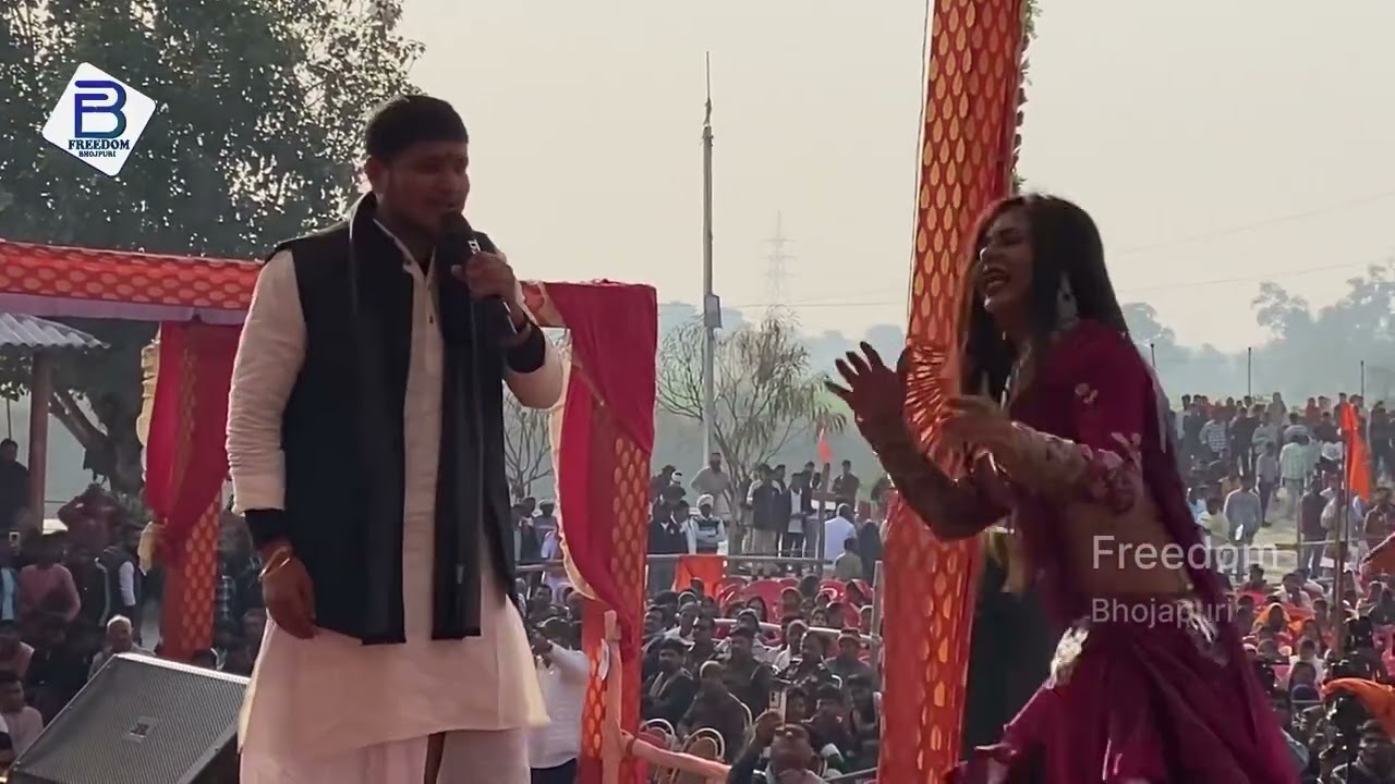 रसड़ा के नगपुरा में गोलू राजा स्टेज शो।#Golu raja stege show Rasra Nagpura 