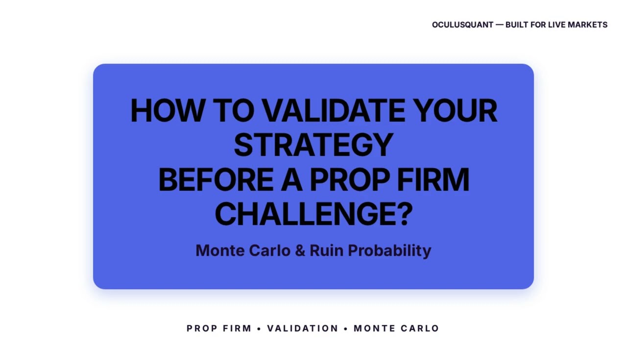 How to Validate Your Strategy Before a Prop Firm Challenge | Monte Carlo & Ruin Probability