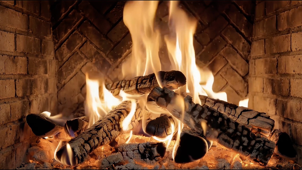 🔥 4K Fireplace Ambience | 8 Hours of Cozy Crackling Fire Sounds