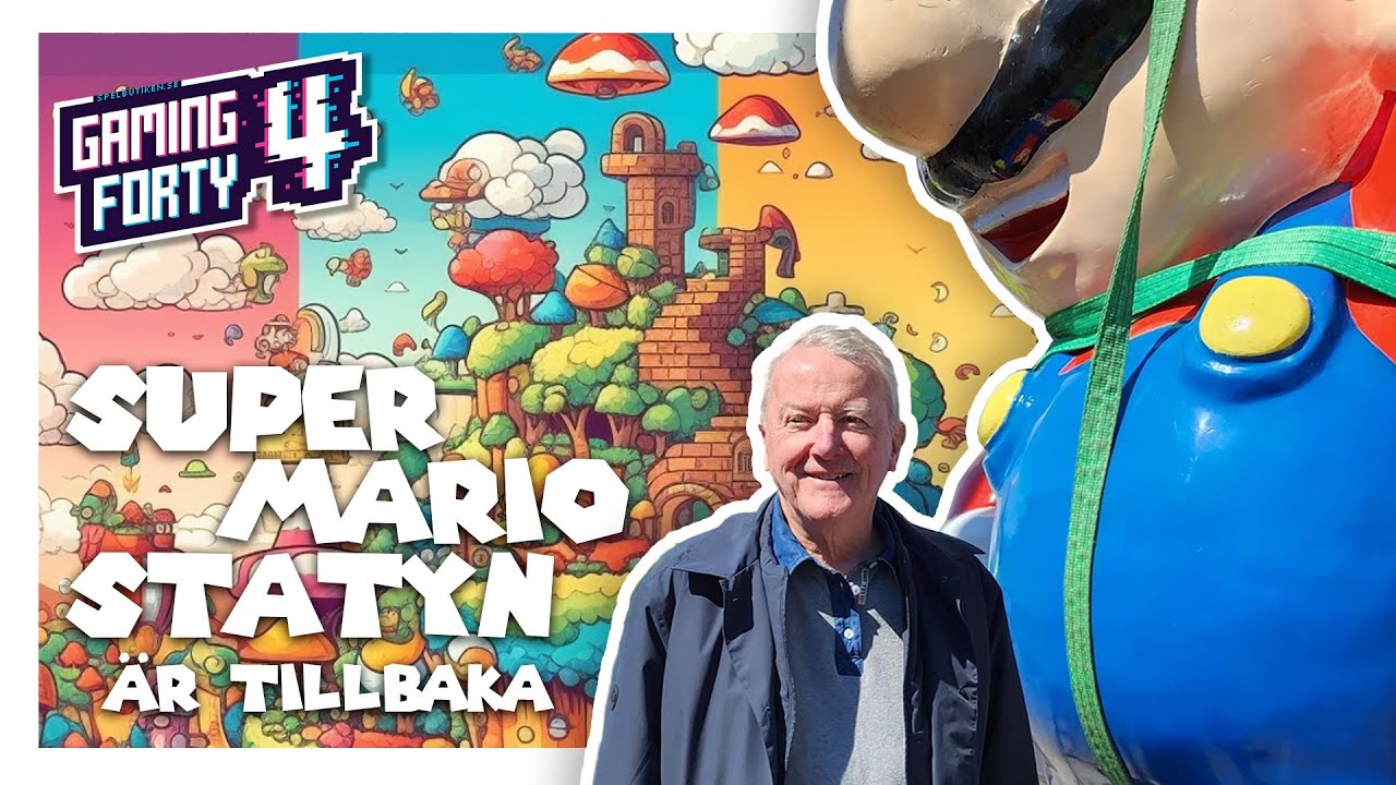 Super Mario-statyn är tillbaka! Owes kompis äntligen hemma hos Bergsala igen!