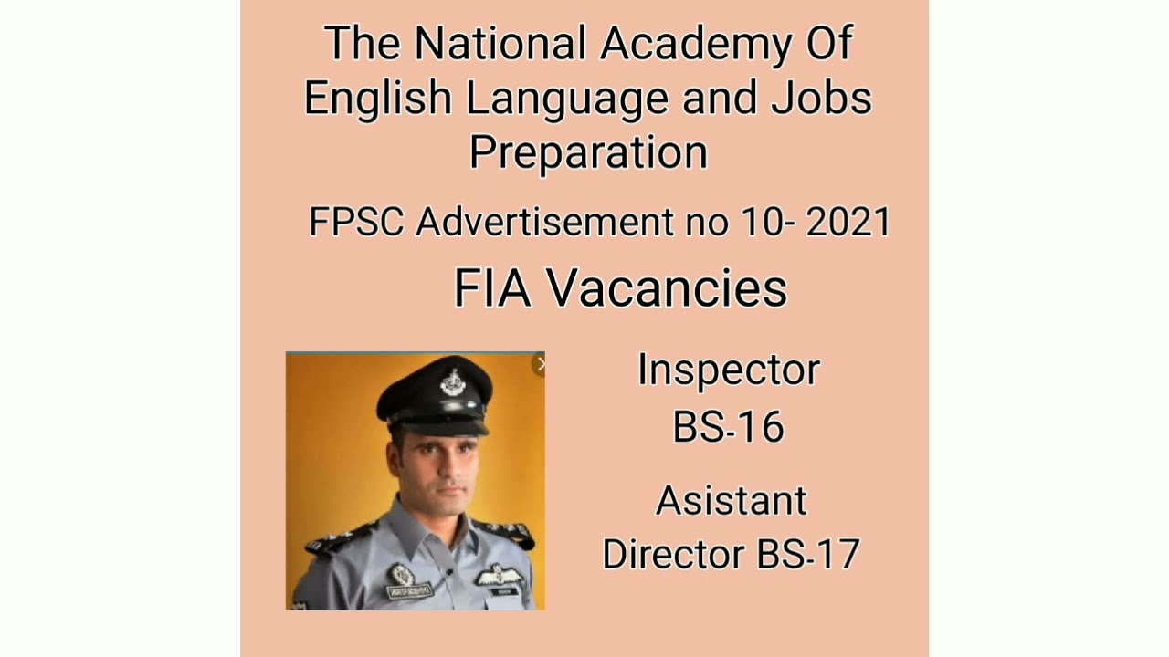FIA FPSC Jobs Of Advertisement no 10, 2021