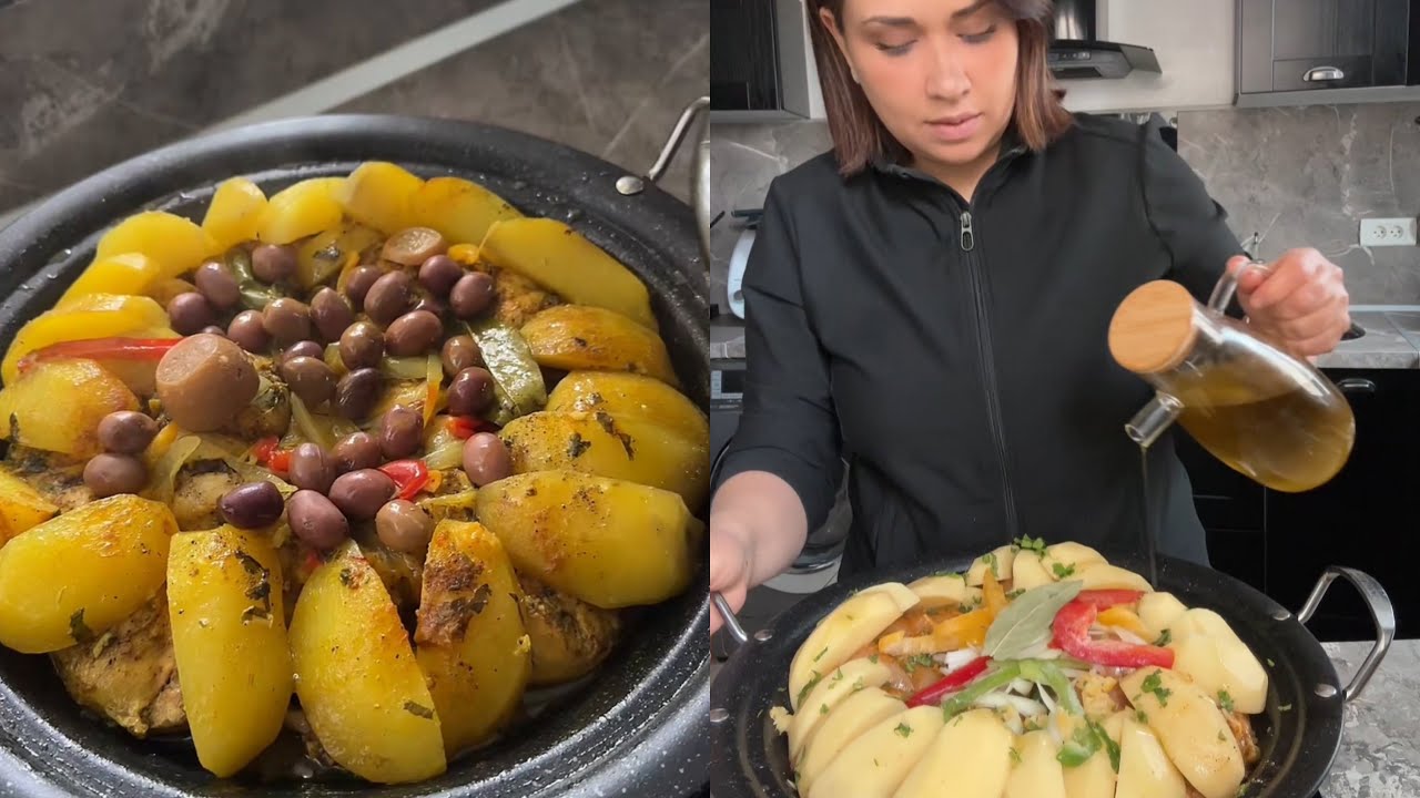 طاجين بالدجاج بالبطاطا والزيتون