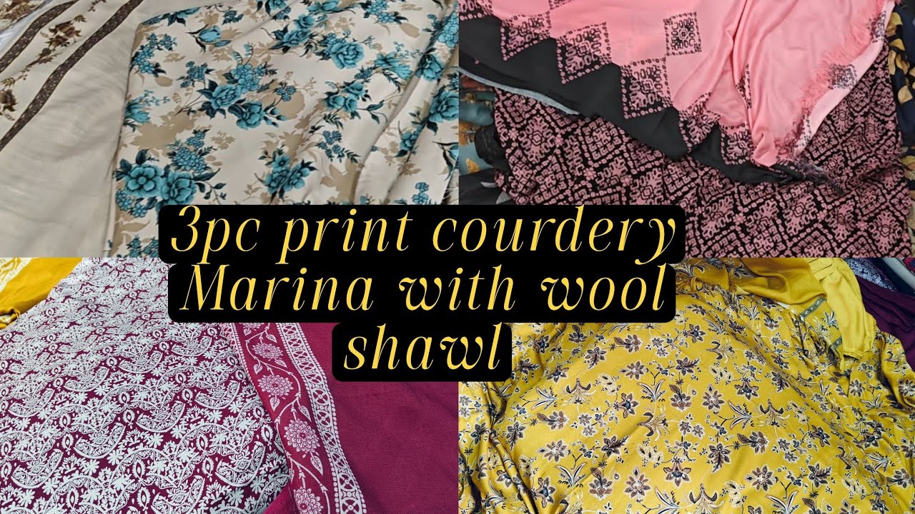 Epi 21//3pc print courdery Marina with wool shawl.. winter new arrival/GULEMBROIDERY 