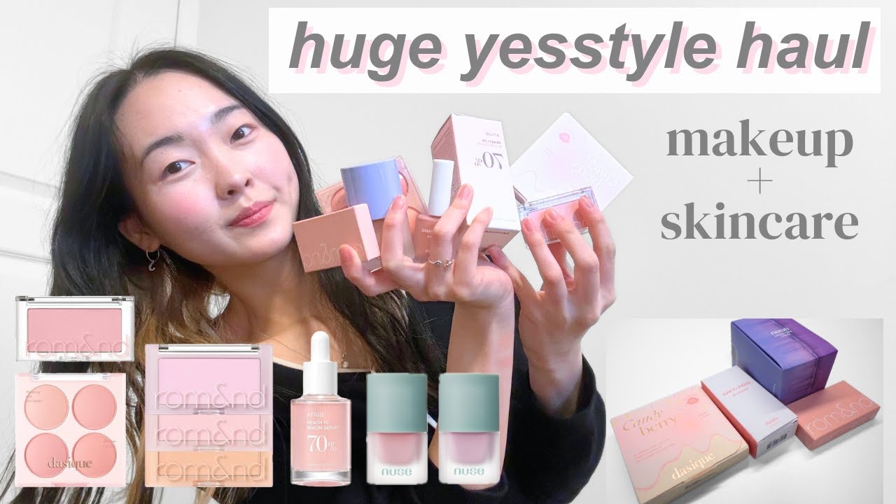 💗 HUGE k beauty yesstyle haul | makeup & skincare | swatches, review, viral products|blush obsession