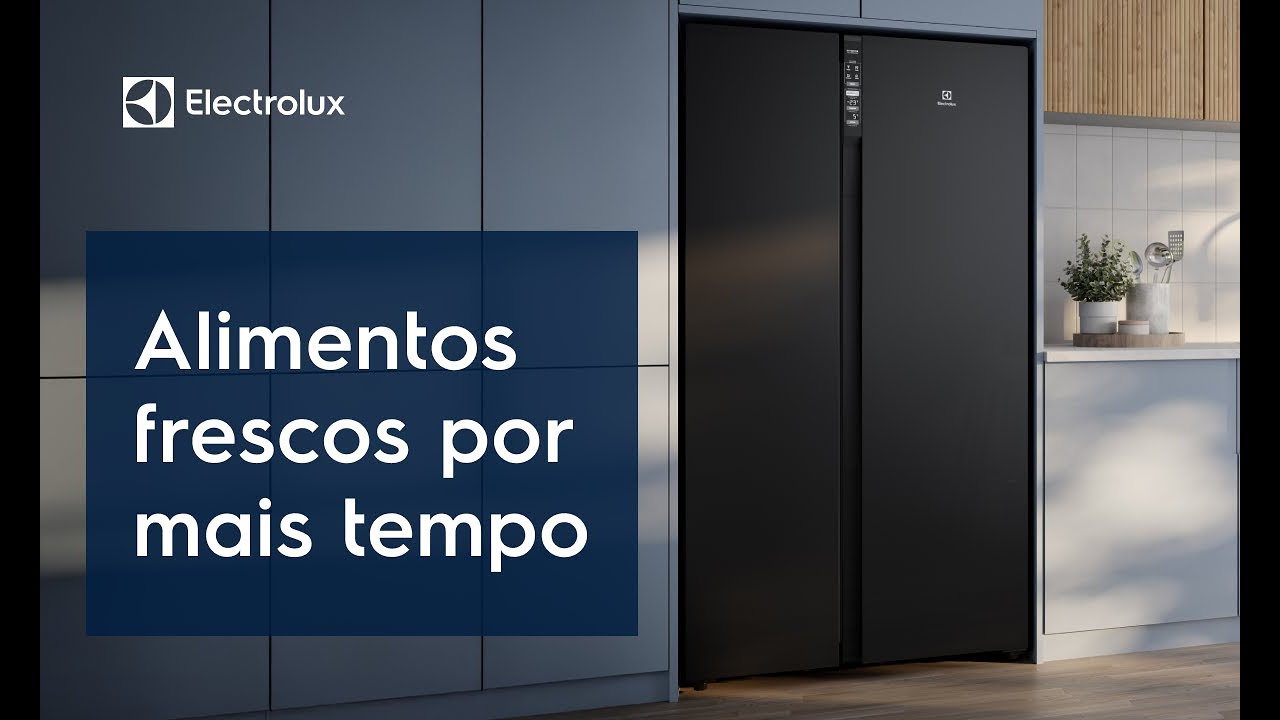 Geladeira Electrolux Frost Free Inverter 526L Efficient com AutoSense SidebySide Vidro Preto(ES55GB)