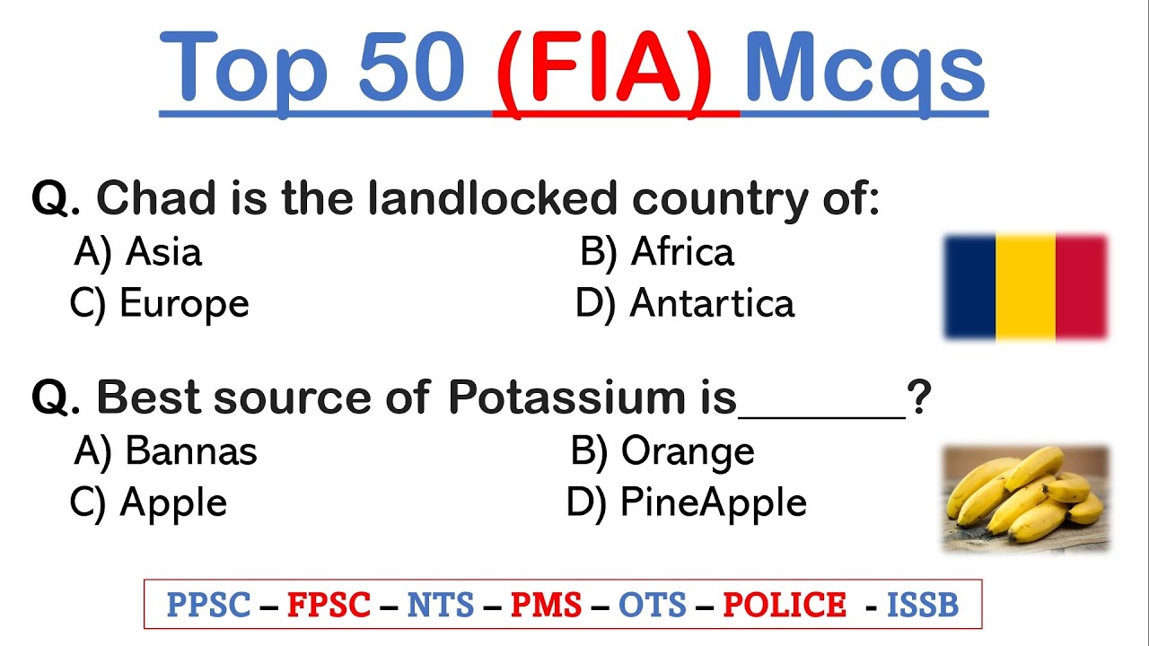50 Most Repeated FIA Past Papers MCQs in pdf | fia sub inspector, ldc, udc, assistant, stenotypist