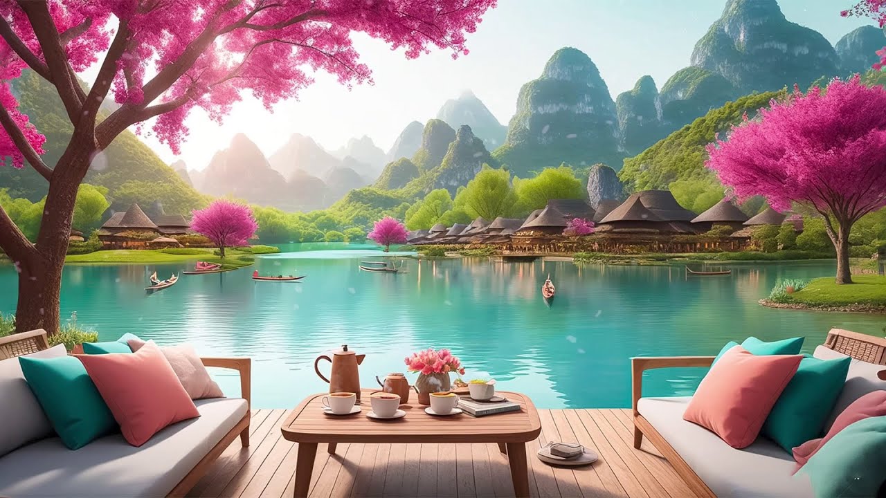 Gentle Spring Morning with Cozy Coffee Shop Music 🌺 Relaxing Jazz Instrumental Music for Study, Work
