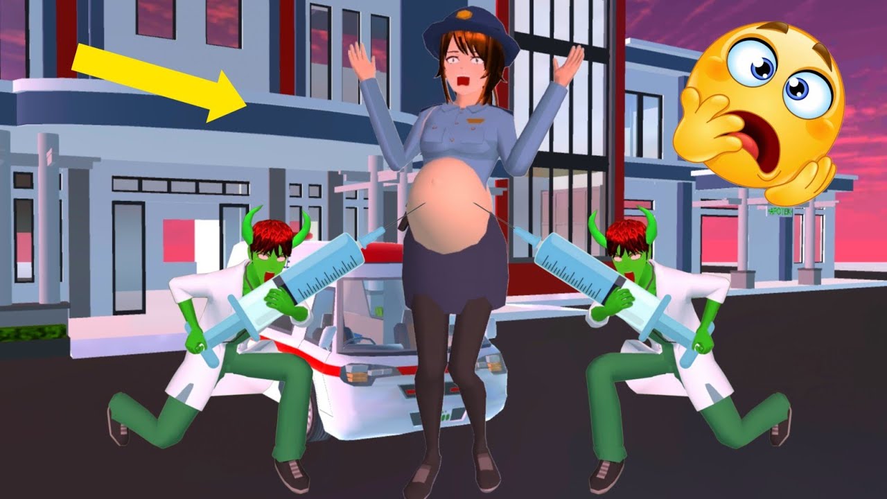 Titan Rina Police Pregnant Injection By a doctor scary in hospital 😱 #sakuraschoolsimullator 