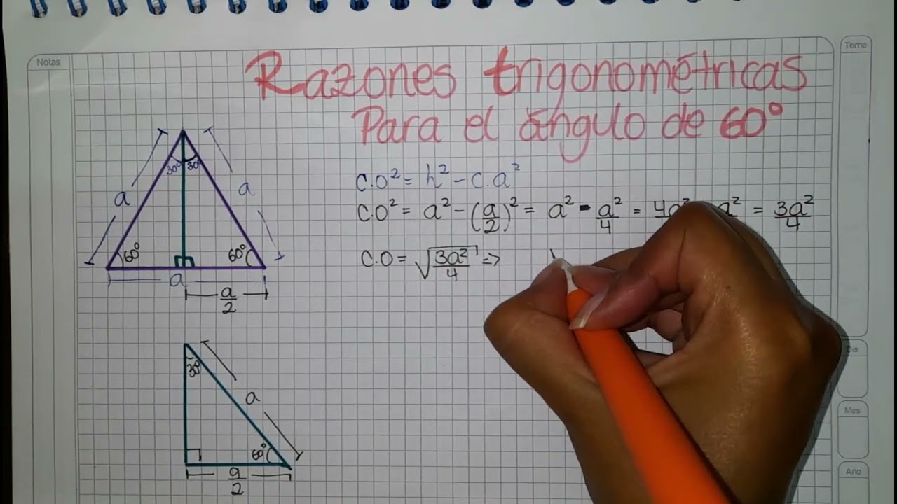 RAZONES TRIGONOMÉTRICAS PARA EL ÁNGULO DE 60 GRADOS