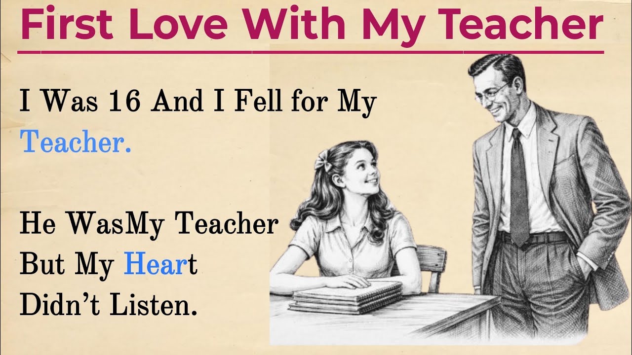 Learn English With Stories ✅🔥 My First Love Was My Teacher | Level 1–2 Easy English Story