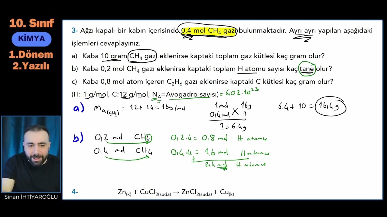 10.Sınıf Kimya 1.Dönem 2.Yazılı | 2024-2025 MEB Senaryolarına Uygun