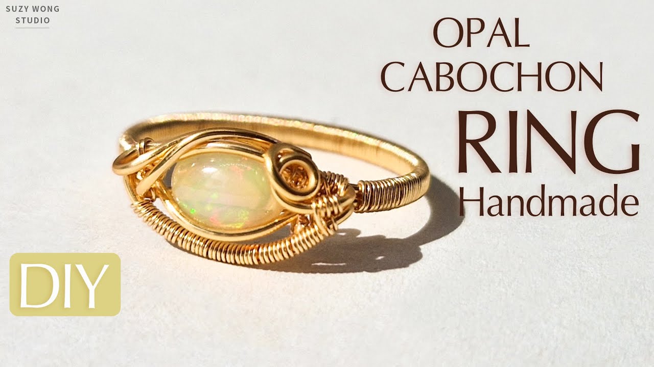 Opal Cabochon Seamless Handmade Wire Wrap Ring| DIY Ring| DIY Jewelry| How to make