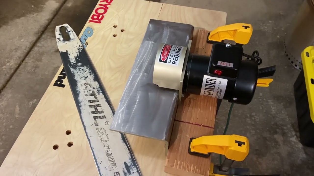 WoodlandPRO Industrial Bar Rail Grinder - Dressing a Chainsaw Guide Bar