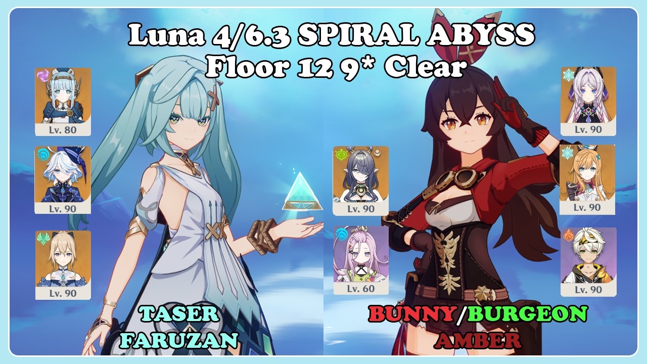 DPS Faruzan & Bunny/Burgeon Amber | Spiral Abyss Luna 4 6.3 | Genshin Impact