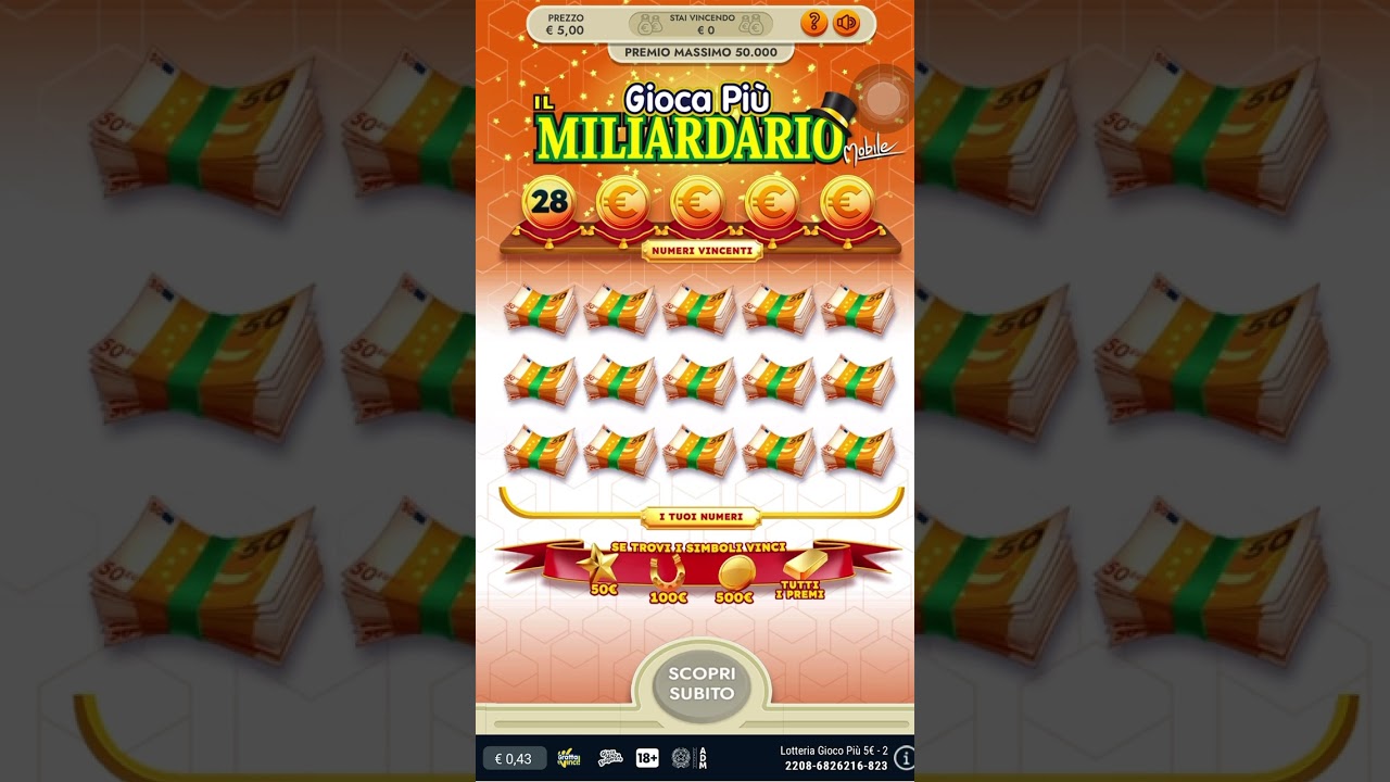 Gioca Pi&ugrave; Miliardario ！🍀🌈💸💰🥰 #lotteri   #grattaevincioggi #lucky  #grattaevinci