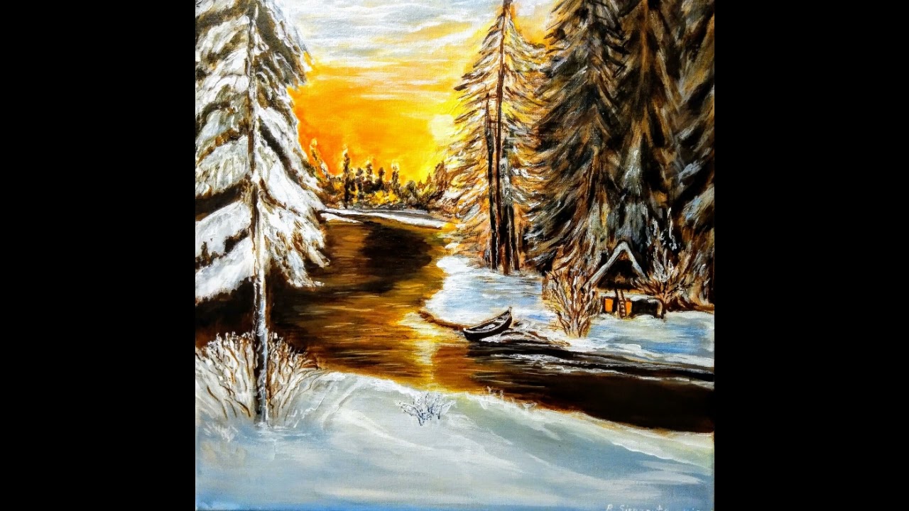 Barbara´s Gallery _Boat in the snow -Singing and painting by Barbara Sierzputowski